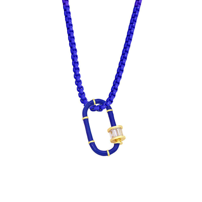 Wholesale alloy geometric necklace JDC-NE-AS382 NECKLACE 翱昇 blue Wholesale Jewelry JoyasDeChina Joyas De China