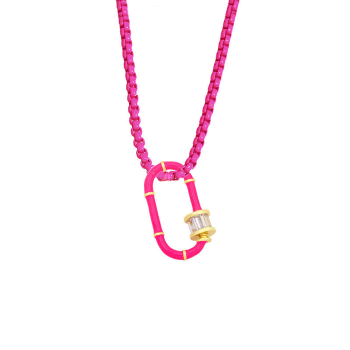 Wholesale alloy geometric necklace JDC-NE-AS382 NECKLACE 翱昇 rose Wholesale Jewelry JoyasDeChina Joyas De China