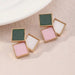 Wholesale alloy geometric square earrings JDC-ES-NZ072 Earrings 奈珠 Wholesale Jewelry JoyasDeChina Joyas De China