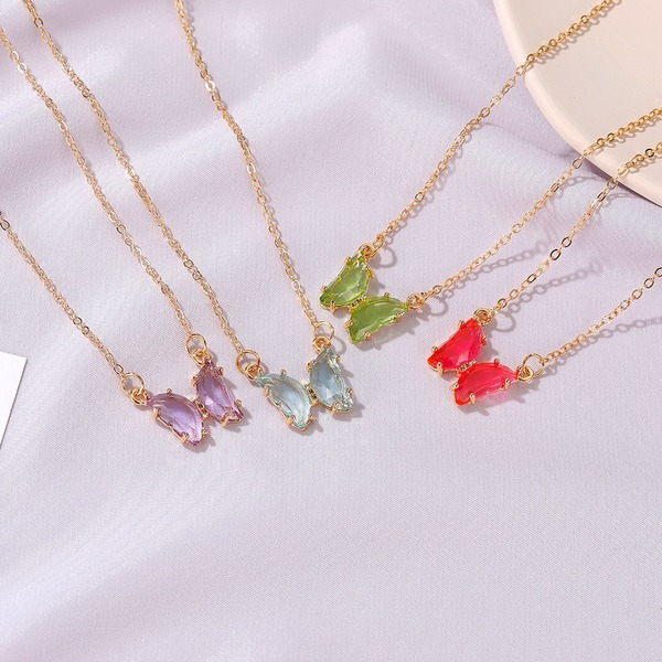 Bulk Jewelry Wholesale alloy glass butterfly Necklaces JDC-NE-RXD002 Wholesale factory from China YIWU China