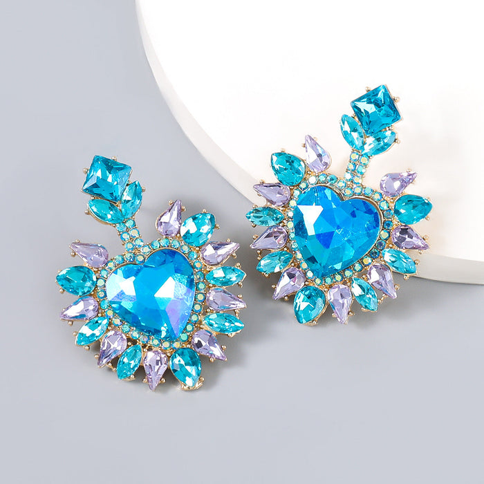 Wholesale Alloy Glass Diamond Color Earrings JDC-ES-JL671colored rhinestones Earrings ?鹄? blue Wholesale Jewelry JoyasDeChina Joyas De China