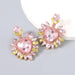 Wholesale Alloy Glass Diamond Color Earrings JDC-ES-JL671colored rhinestones Earrings ?鹄? pink Wholesale Jewelry JoyasDeChina Joyas De China