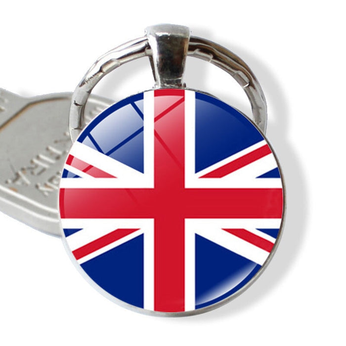 Wholesale Alloy Glass Patch National Flag Keychain JDC-KC-Hengx001 Keychains 横湘 Wholesale Jewelry JoyasDeChina Joyas De China