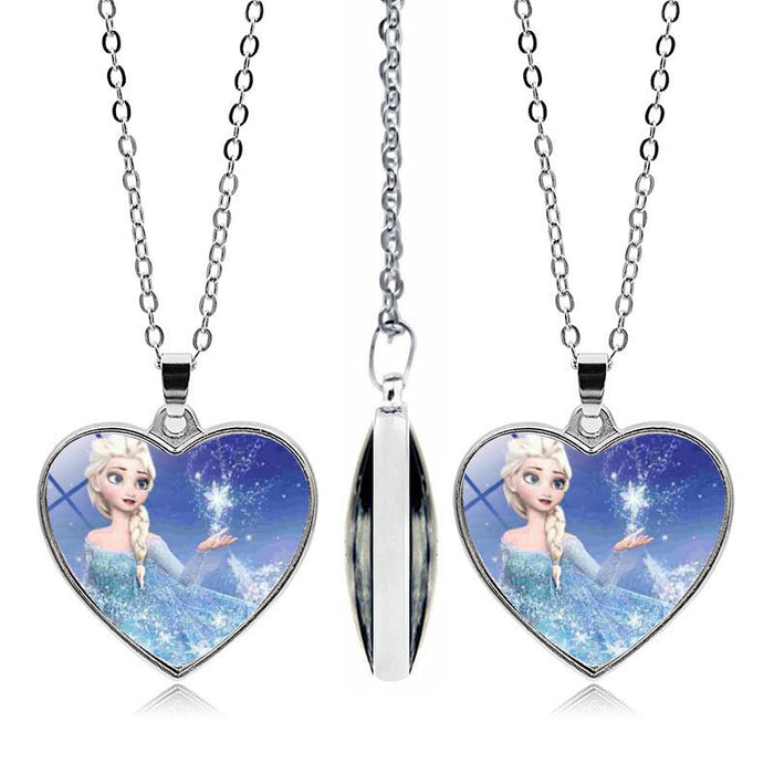 Wholesale Alloy Glass Piece Princess Time Gemstone Heart Necklace JDC-NE-Hengx003 Necklaces 横湘 Wholesale Jewelry JoyasDeChina Joyas De China