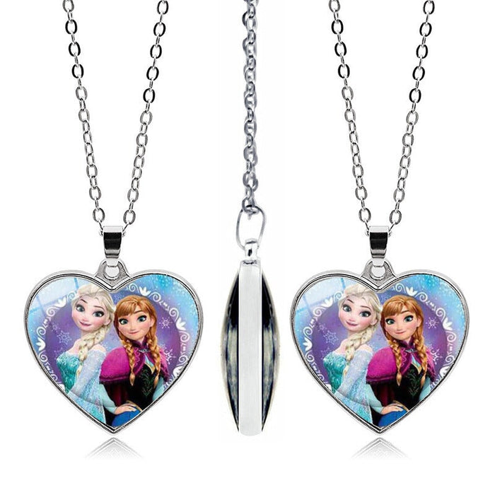 Wholesale Alloy Glass Piece Princess Time Gemstone Heart Necklace JDC-NE-Hengx003 Necklaces 横湘 PSXL001496-4 Wholesale Jewelry JoyasDeChina Joyas De China