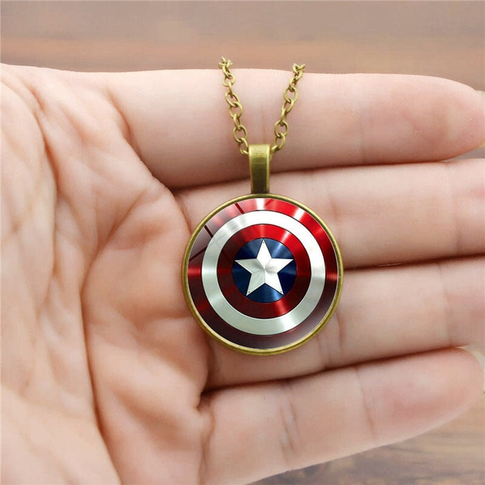 Wholesale Alloy Glass Piece Shield Time Gemstone Necklace JDC-NE-Hengx004 Necklaces 横湘 Wholesale Jewelry JoyasDeChina Joyas De China