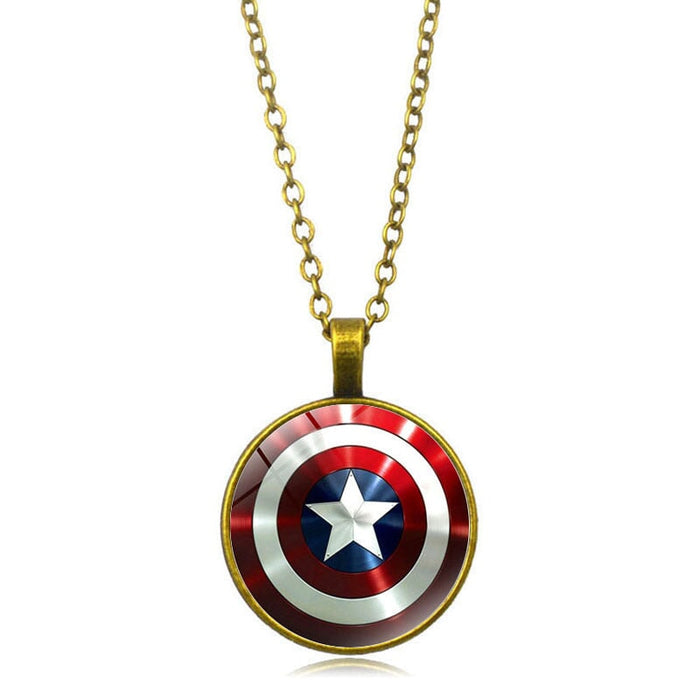 Wholesale Alloy Glass Piece Shield Time Gemstone Necklace JDC-NE-Hengx004 Necklaces 横湘 HK0265-qingtongse Wholesale Jewelry JoyasDeChina Joyas De China