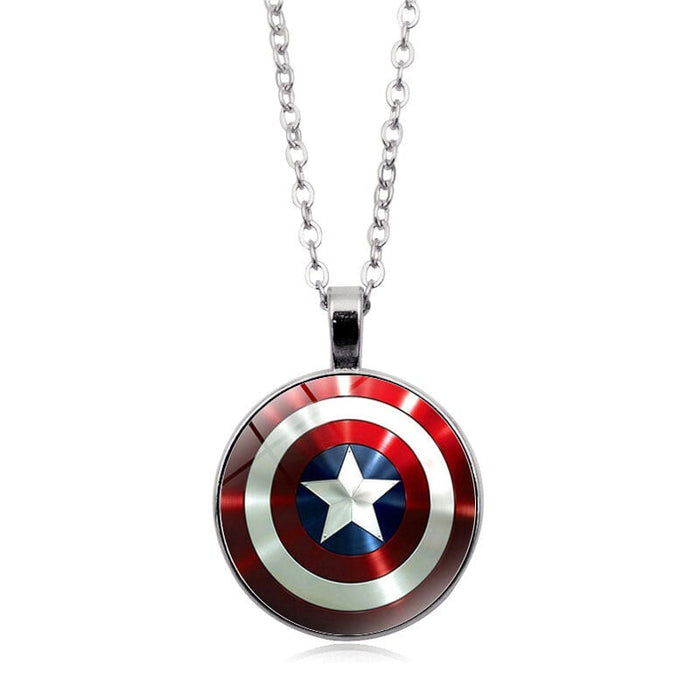 Wholesale Alloy Glass Piece Shield Time Gemstone Necklace JDC-NE-Hengx004 Necklaces 横湘 HK0265-silver Wholesale Jewelry JoyasDeChina Joyas De China