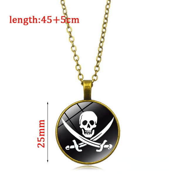 Wholesale Alloy Glass Piece Skull Time Gemstone Necklace JDC-NE-Hengx005 Necklaces 横湘 Wholesale Jewelry JoyasDeChina Joyas De China
