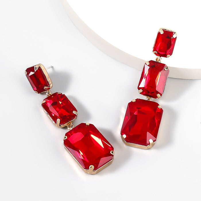 Wholesale Alloy Glass Rhinestone Multilayer Square Earrings JDC-ES-JL798 Earrings 氿乐 red Wholesale Jewelry JoyasDeChina Joyas De China
