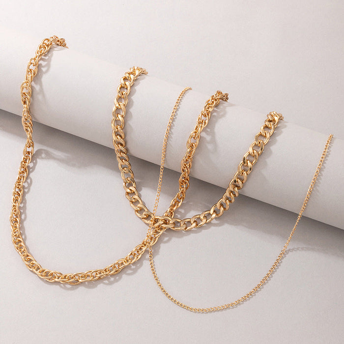 Wholesale alloy gold chain three-layer necklace JDC-NE-C209 NECKLACE 咏歌 19120 Wholesale Jewelry JoyasDeChina Joyas De China