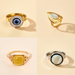 Bulk Jewelry Wholesale Alloy Gold Devil's Eye Water Drop Punk Pine Stone Ring JDC-RS-C172 Wholesale factory from China YIWU China