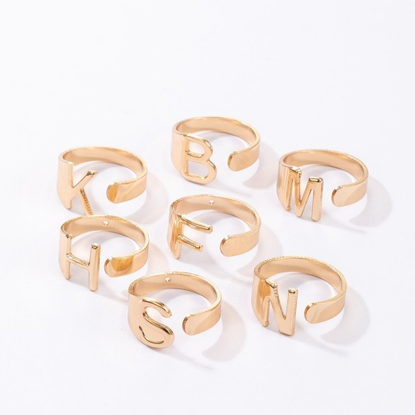 Bulk Jewelry Wholesale Alloy Gold Letters Personalized Fashion Ring JDC-RS-C174 Wholesale factory from China YIWU China
