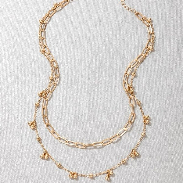 Wholesale alloy gold multi-layer tassel drop necklace JDC-NE-C217 NECKLACE 咏歌 Wholesale Jewelry JoyasDeChina Joyas De China