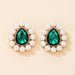 Wholesale Alloy Gold OPAL Pearl Court Style Emerald Earrings JDC-ES-C127 earrings JoyasDeChina 18014 Wholesale Jewelry JoyasDeChina Joyas De China