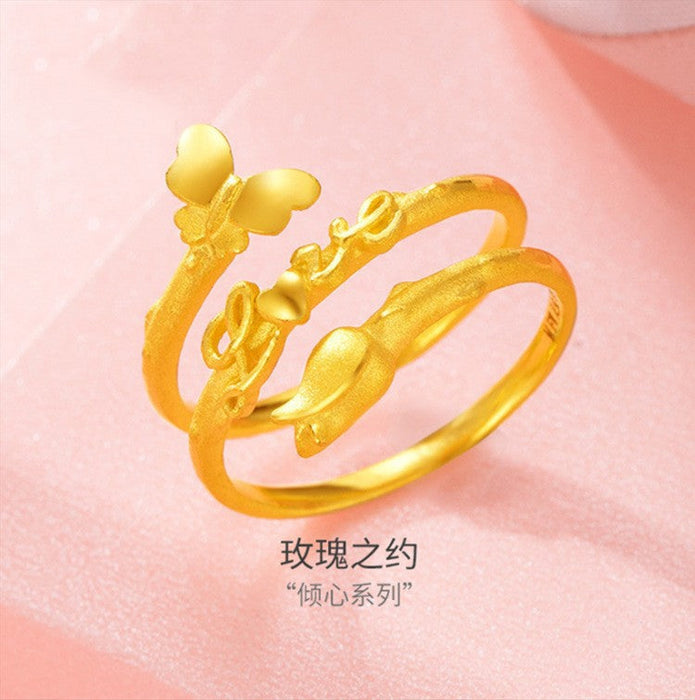 Wholesale alloy gold rings JDC-RS-WN-009 Rings 薇妮 9 Adjustable opening Wholesale Jewelry JoyasDeChina Joyas De China