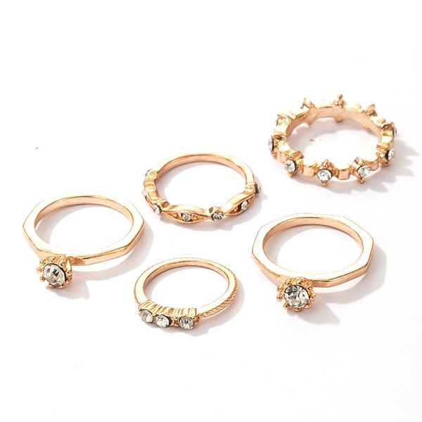 Bulk Jewelry Wholesale Alloy Gold Temperament Simple Trend Micro Set Diamond Ring JDC-RS-C168 Wholesale factory from China YIWU China