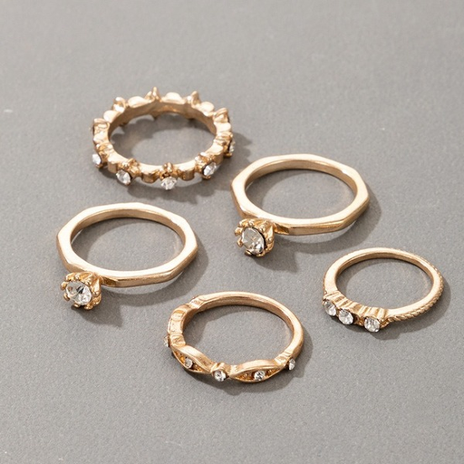 Bulk Jewelry Wholesale Alloy Gold Temperament Simple Trend Micro Set Diamond Ring JDC-RS-C168 Wholesale factory from China YIWU China