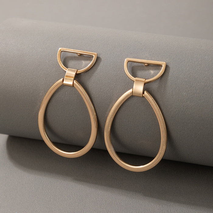 Wholesale alloy golden oval earrings JDC-ES-C421 Earrings 咏歌 17763 Wholesale Jewelry JoyasDeChina Joyas De China