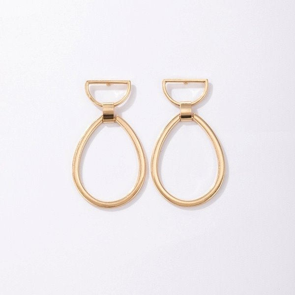 Wholesale alloy golden oval earrings JDC-ES-C421 Earrings 咏歌 Wholesale Jewelry JoyasDeChina Joyas De China