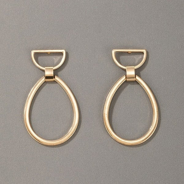 Wholesale alloy golden oval earrings JDC-ES-C421 Earrings 咏歌 Wholesale Jewelry JoyasDeChina Joyas De China
