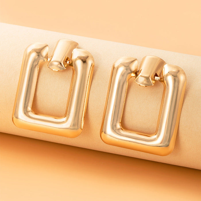 Wholesale alloy golden square earrings JDC-ES-C433 Earrings 咏歌 20974 Wholesale Jewelry JoyasDeChina Joyas De China
