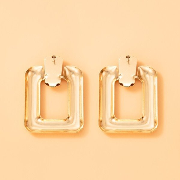 Wholesale alloy golden square earrings JDC-ES-C433 Earrings 咏歌 Wholesale Jewelry JoyasDeChina Joyas De China