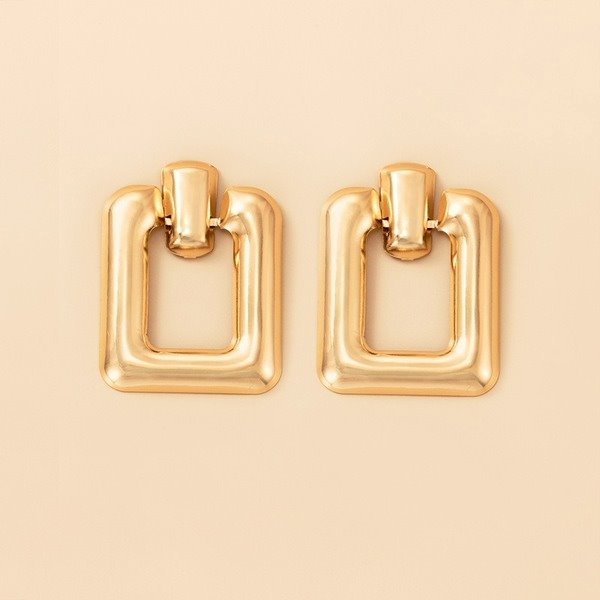 Wholesale alloy golden square earrings JDC-ES-C433 Earrings 咏歌 Wholesale Jewelry JoyasDeChina Joyas De China