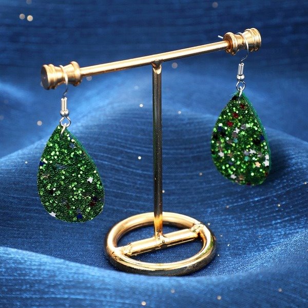 Wholesale alloy green drop earrings JDC-ES-C459 Earrings 咏歌 Wholesale Jewelry JoyasDeChina Joyas De China