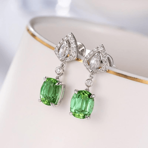 Wholesale Alloy Green Tourmaline Earrings JDC-ES-ZhenR007 Earrings 臻荣 Wholesale Jewelry JoyasDeChina Joyas De China