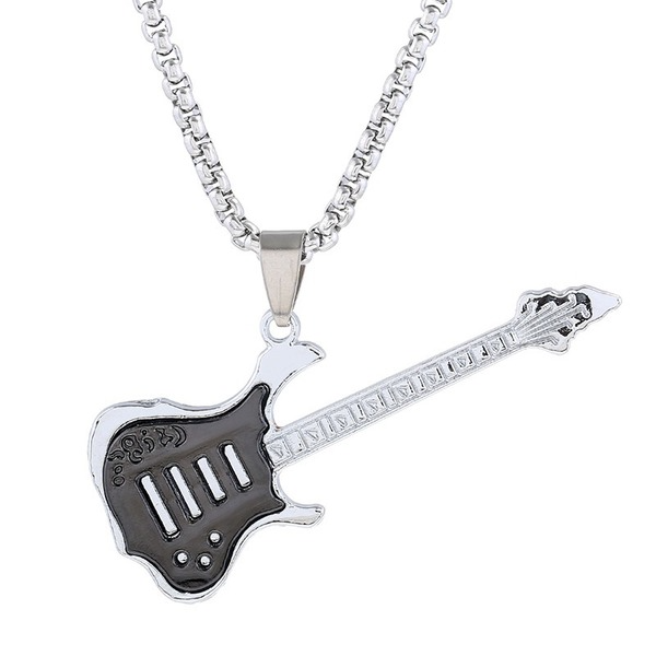 Bulk Jewelry Wholesale alloy guitar pendant man necklaces JDC-MNE-PK069 Wholesale factory from China YIWU China