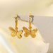 Wholesale alloy hanging butterfly stainless steel earrings JDC-ES-JD324 Earrings 杰鼎 Wholesale Jewelry JoyasDeChina Joyas De China