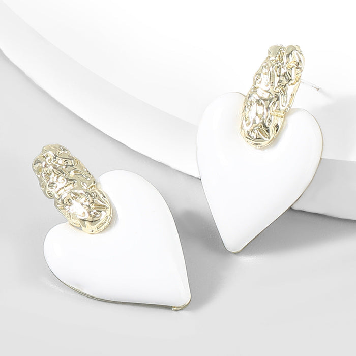 Wholesale alloy heart earrings JDC-ES-JL774 Earrings 氿乐 white Wholesale Jewelry JoyasDeChina Joyas De China
