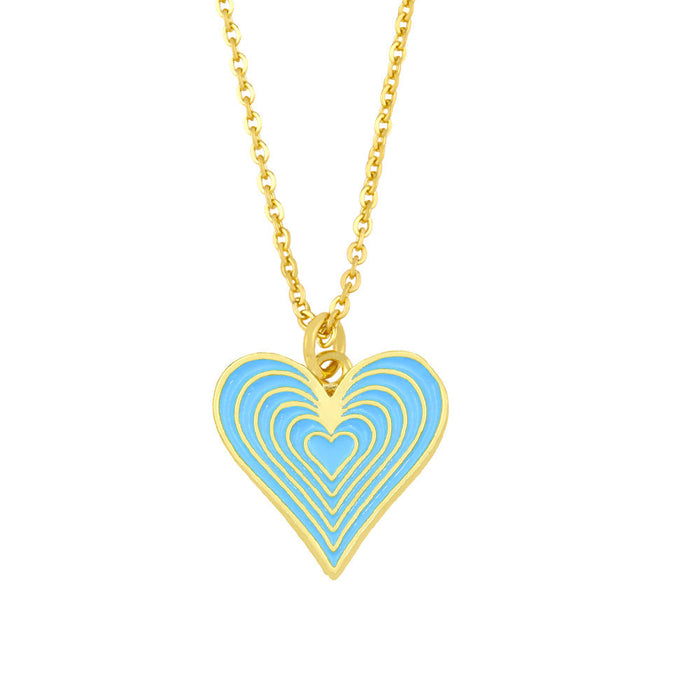 Wholesale alloy heart necklace JDC-NE-AS387 NECKLACE 翱昇 blue Wholesale Jewelry JoyasDeChina Joyas De China