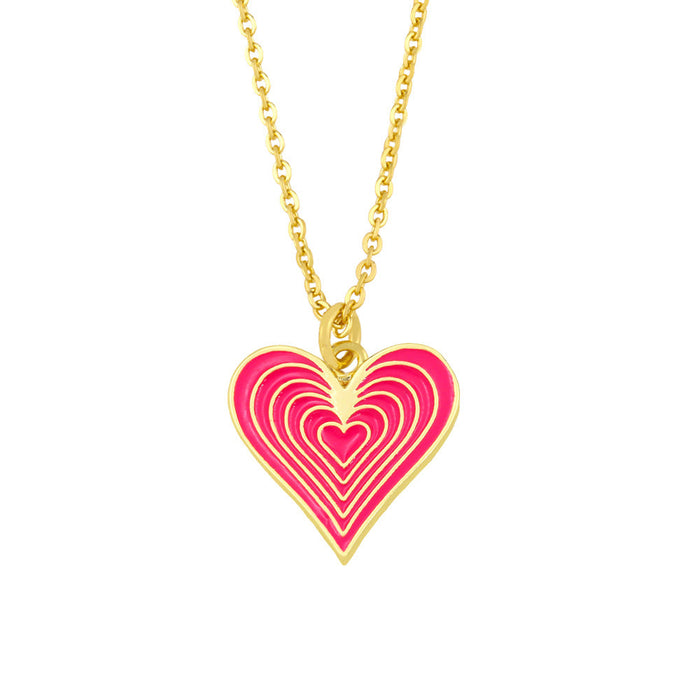 Wholesale alloy heart necklace JDC-NE-AS387 NECKLACE 翱昇 rose red Wholesale Jewelry JoyasDeChina Joyas De China