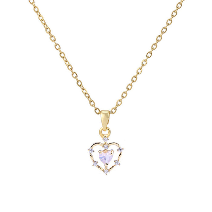 Wholesale Alloy Heart Pendant Necklace JDC-NE-XingL018 Necklaces 星銮 NC01 Wholesale Jewelry JoyasDeChina Joyas De China