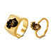 Wholesale alloy heart rings set for couples JDC-RS-D061 Rings JoyasDeChina 01 Ancient gold Wholesale Jewelry JoyasDeChina Joyas De China