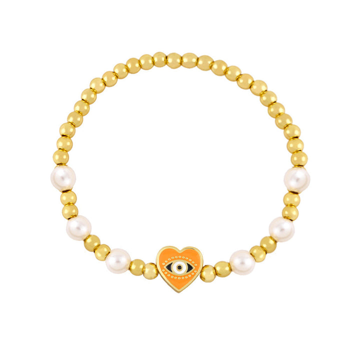 Wholesale Alloy Heart Shaped Demon Eye Bracelet JDC-BT-AS107 Bracelet 翱昇 orange Wholesale Jewelry JoyasDeChina Joyas De China