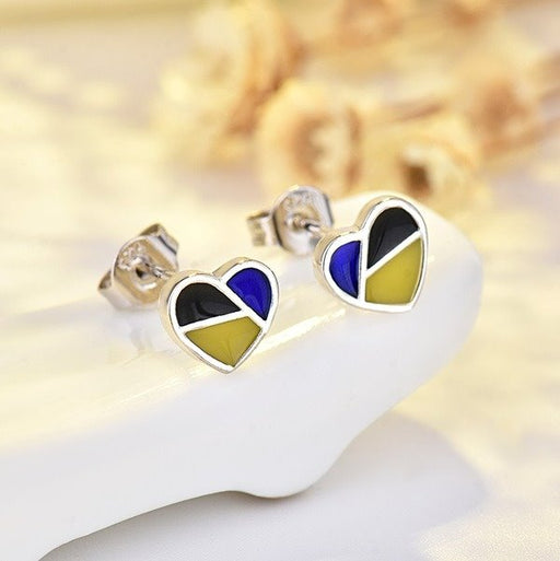 Wholesale alloy heart-shaped earrings JDC-ES-QLX044 Earrings 巧兰轩 white gold Wholesale Jewelry JoyasDeChina Joyas De China