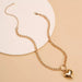 Wholesale alloy heart-shaped necklaces JDC-NE-XC218 Necklaces 夏晨 gold Wholesale Jewelry JoyasDeChina Joyas De China