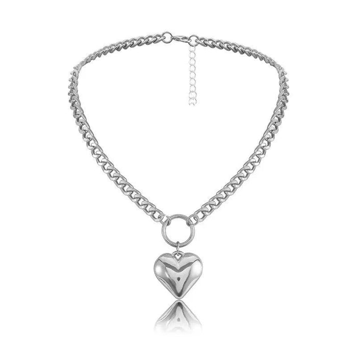 Wholesale alloy heart-shaped necklaces JDC-NE-XC218 Necklaces 夏晨 silver Wholesale Jewelry JoyasDeChina Joyas De China