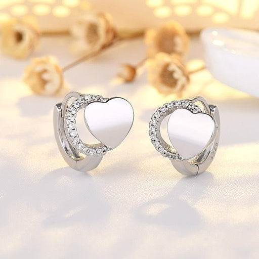 Wholesale alloy heart-shaped zircon earrings JDC-ES-QLX052 Earrings 巧兰轩 Wholesale Jewelry JoyasDeChina Joyas De China