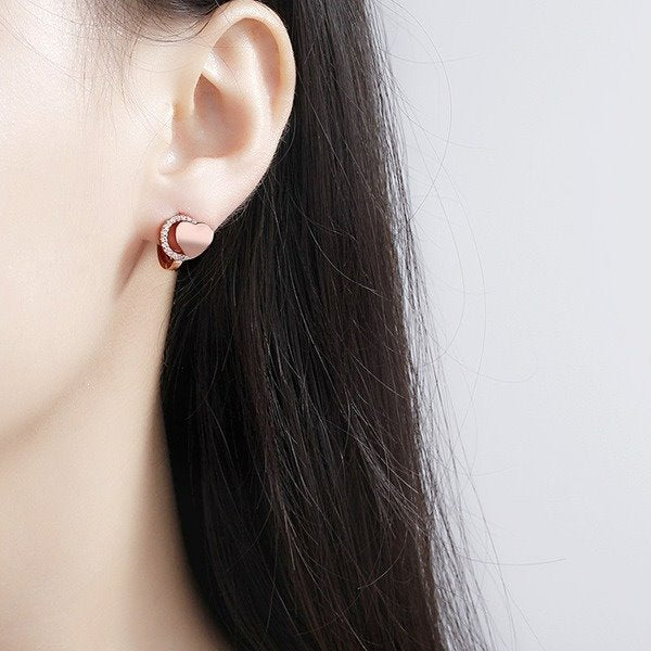 Wholesale alloy heart-shaped zircon earrings JDC-ES-QLX052 Earrings 巧兰轩 Wholesale Jewelry JoyasDeChina Joyas De China