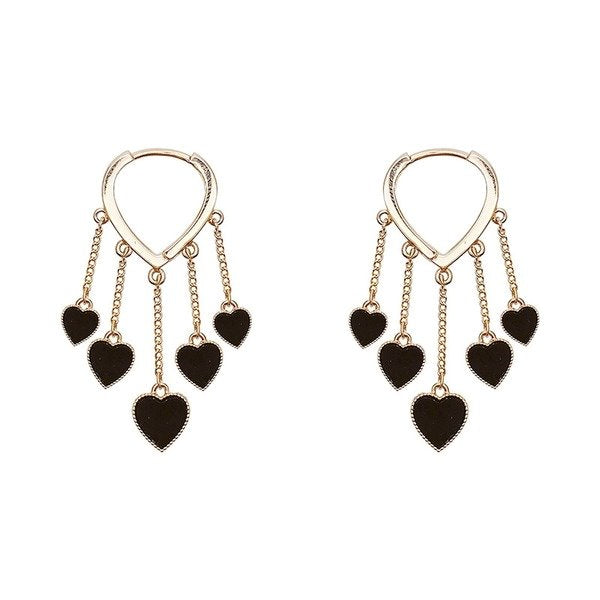 Wholesale alloy heart tassel earrings JDC-ES-BY167 Earrings 宝钰 Wholesale Jewelry JoyasDeChina Joyas De China