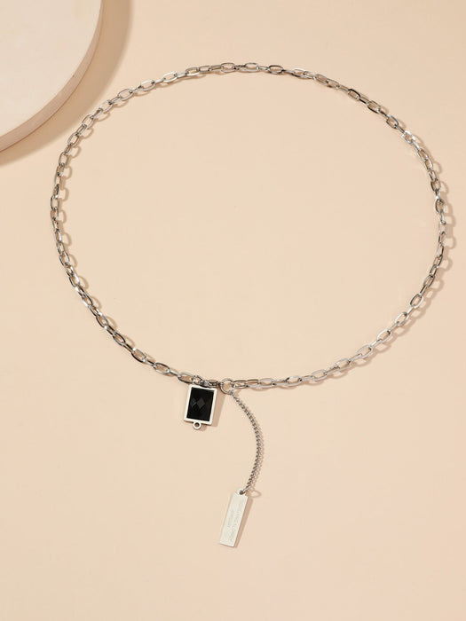 Wholesale alloy hip hop necklace JDC-NE-MiMeng002 NECKLACE 米萌 silver Wholesale Jewelry JoyasDeChina Joyas De China