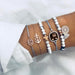 Bulk Jewelry Wholesale alloy hollow anchor logo disc tassel bracelet JDC-BT-bq036 Wholesale factory from China YIWU China