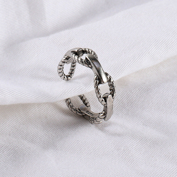 Wholesale Alloy Hollow Chain Rings MOQ≥2 JDC-RS-JuY008 Rings 聚耀 40 minimum 2 pieces for wholesale 1 Wholesale Jewelry JoyasDeChina Joyas De China
