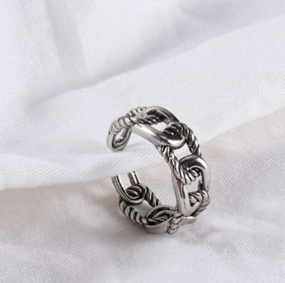Wholesale Alloy Hollow Chain Rings MOQ≥2 JDC-RS-JuY008 Rings 聚耀 41minimum 2 pieces for wholesale 1 Wholesale Jewelry JoyasDeChina Joyas De China