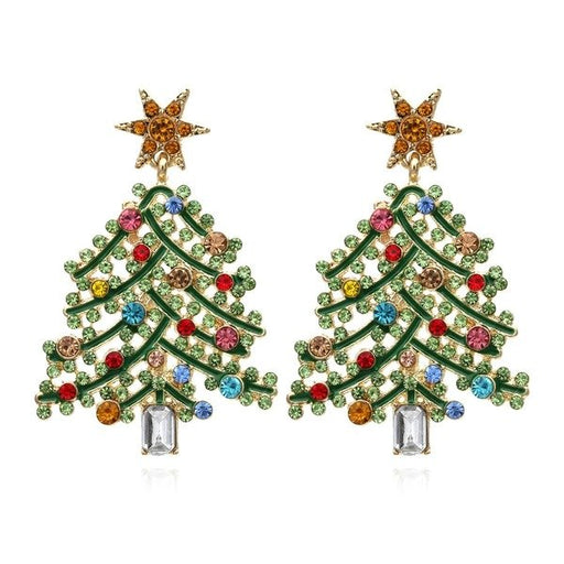 Wholesale alloy hollow diamond Christmas Tree Earrings JDC-ES-MY235 Earrings 曼茵 Wholesale Jewelry JoyasDeChina Joyas De China