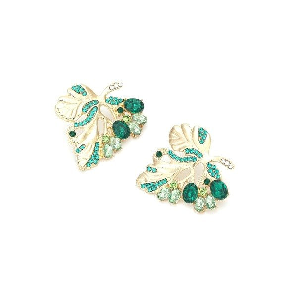 Wholesale alloy hollow diamond Leaf Earrings JDC-ES-MY230 Earrings 曼茵 Wholesale Jewelry JoyasDeChina Joyas De China